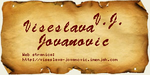 Višeslava Jovanović vizit kartica